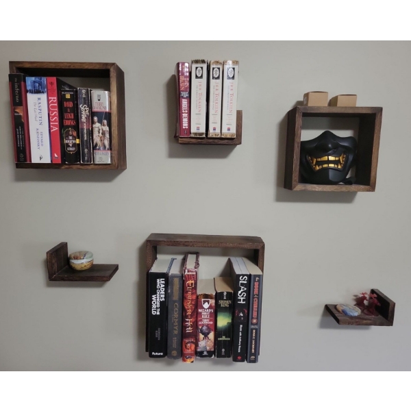Floating Cube Shelves w/ Assorted Easy Reads Candle Collection Grill Mask & More