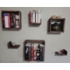 Image 1 : Floating Cube Shelves w/ Assorted Easy Reads Candle Collection Grill Mask & More