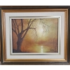 Image 4 : Framed Oil Painting of Tree and Water Reflection, Signed