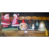 Image 2 : Antique Holiday Novelties Santa Trinket Box Velvet Wind UP Music Box/Bell w/ Hand Painted Egg & More