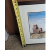 Image 8 : Framed Watercolor Painting Depicting Rural Scene with Grain Elevators