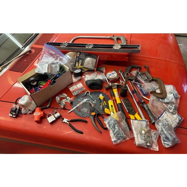 Assorted Tools & Hardware Collection 