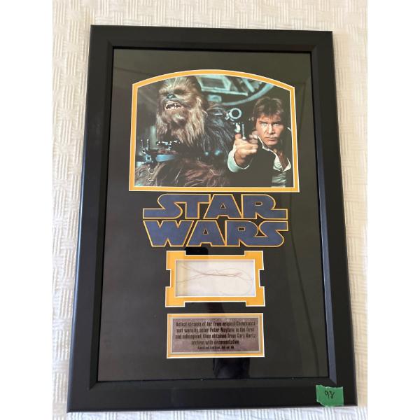 Limited Edition 6/10 Star Wars Movie  Strands Of Fur From The Original Chew Bacca Suit Framed 