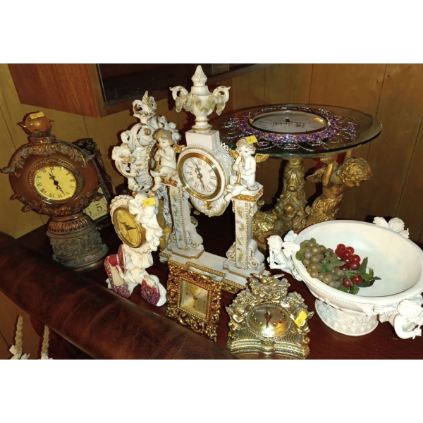 Set of Various Decorative Pieces Inclusive of Clocks, Trays, & More! 