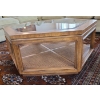 Image 4 : Vintage Hexagonal Glass Wicker Coffee Table - 39W, 17T