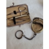 Image 4 : Antique Stamped 10K Yellow Gold Broach (2.52g) w/ Change Purse & Manicure Set