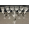 Image 1 : 12 Clear Etched Leaf Motif Wine and Champagne Glasses