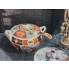Image 2 : Japanese Porcelain Lidded Tureen & Ladle In The Imari Style, Chinese Ancient Hand Fan, And More.