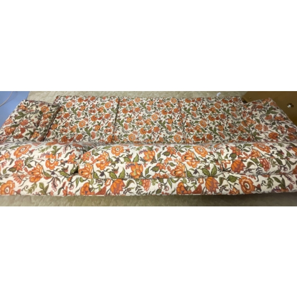 Vintage Skirted Floral Print Extra Long Sofa 102x35x36