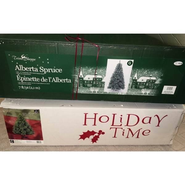2 Full Size Artificial Indoor Holiday Trees - Alberts Spruce & More