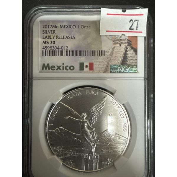 2017 Mo Mexico 1 Onza Silver Early Release NGC MS70