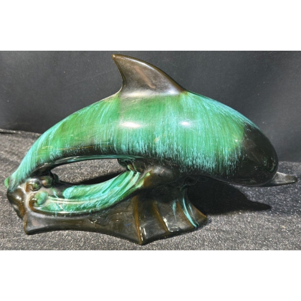 Blue Mountain Pottery Large Dolphin Statue