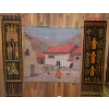 Image 1 : Vintage Peru Wool Wall Hanging  Woven Wall Tapestries Embroidered Silk 54"x46"tall (largest)