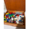 Image 8 : Wooden Box With Vintage Lego Blocks, Vintage Marble Jar, and Collectible Shaving Set