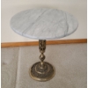 Image 1 : Gorgeous Brass Base w/ Marble Top Small Table - 15W, 17T 