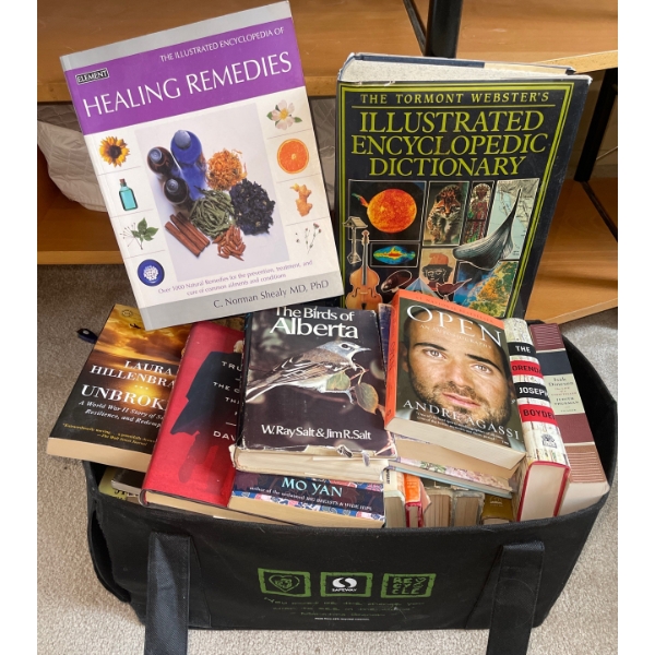Large Basket Of Everyday Reading Books For Him Or Her  Birds Of Alberta, Healing Remedies,  Trumpocr