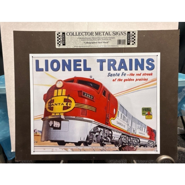 Lionel Trains Lithographed Steel Metal Reproduction 16Wx12.5H