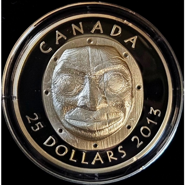2013 $25 Grandmother Moon Mask - 99.9% Fine Silver Coin
