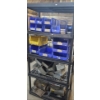 Image 1 : Bins, Metal Trays, Industrial Baldour Motors Stacked Neatly On Shop Shelving Unit& More