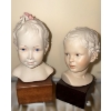 Image 1 : Cybis Busts: Girl 4.5 X 4.5 Base, 11 T and Boy 4 X 4 Base, 9.5 T 
