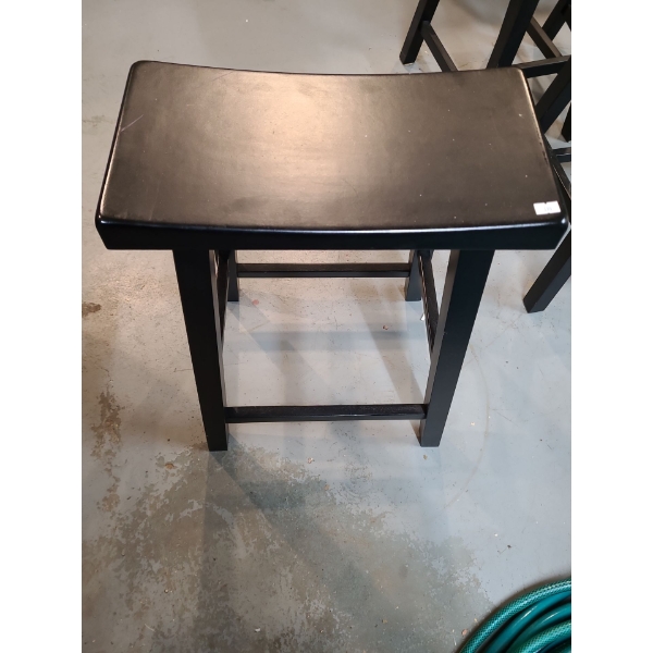 Set of 4 Stools Black MDF  (24"T, 17"W, 9"D) 