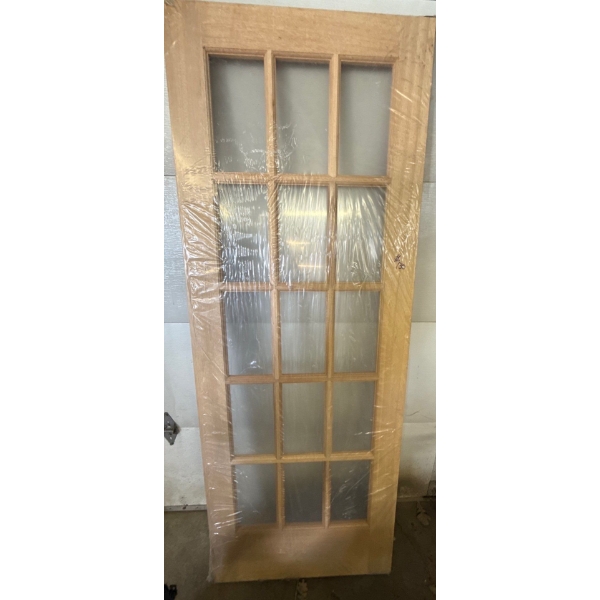 Wooden Door w/ Glass Paneling - 30W, 1.5D, 80.25T