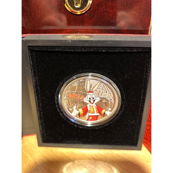 LOONEY TUNES YEAR OF THE RABBIT BUGS BUNNY 2023 1 OZ PURE SILVER PROOF COIN