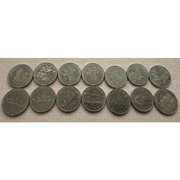 British Columbia Centennial Dollars w/ Assorted Post 1967 Silver Dollars