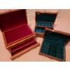 Image 1 : Wooden Jewelry Boxes- Largest: 16.5 W, 11 D, 7 T, Medium: 13 W, 9 D, 5 T, Small: 13 W, 9 D, 3.5 T