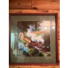 Image 1 : Decorative Train Art Piece, Round Mirror, Wooden Clock And Horse Picture 