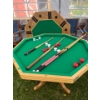 Image 1 : Mizerak Solid Oak Bumper Pool Table With Cues & Poker Table L48 W48 H30
