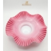 Image 5 :  Pink Ruffled "Bride's Basket" Victorian-Era Art Glass 
