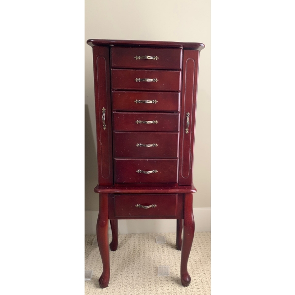 Beautiful Mahogany Jewelry Chest 18x12x39