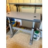 Image 1 : Adjustable sturdy office/work station. Steal frame. Crank to adjust heights.