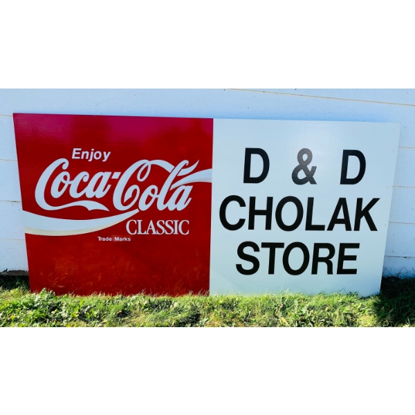 Stunning Hand Crafted Coca Cola Sign in Mint Conditions-49"TX96"L