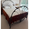 Image 1 : Double Antique Victorian Iron Bedstead w/ Mattress & Linens 