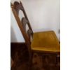 Image 7 : 8 Piece Vintage Dark Oak Dining Set w/ Velvet Upholstery 53x44x30