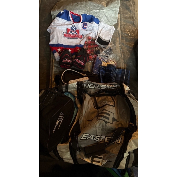 XXXL Sports Bag w/ Jersey, Like New Bauer Gloves and More 