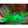 Image 4 : green uranium glass, 4 serving dish’s & butter dish. 