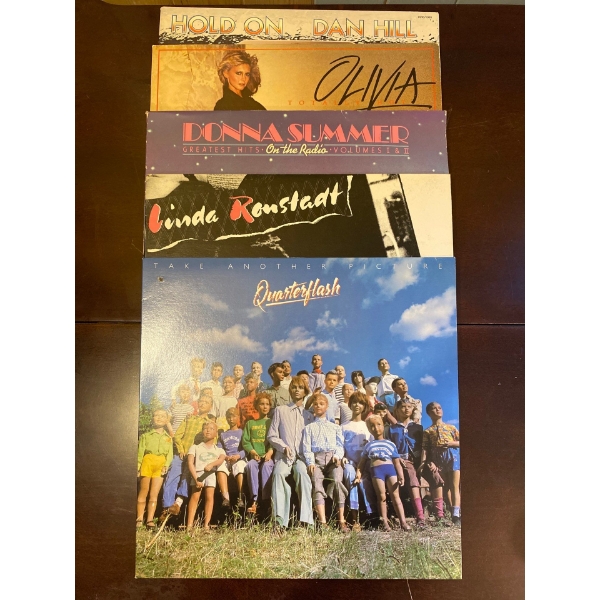 Records: Quarter Flash, Linda Ronstadt, Donna Summers, Olivia Newton-John & Dan Hill 