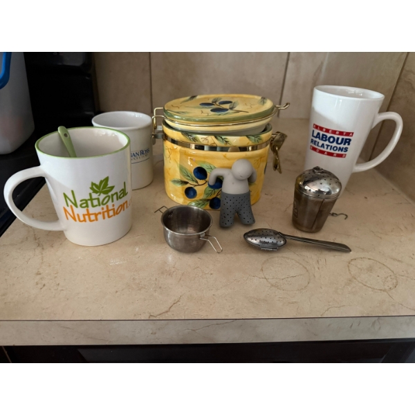 Coffee or Tea Anyone?? Java Set Up w/Decorative Cannister & More