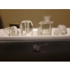 Image 2 : Antique Silver Vanity Set w/ Crystal Perfume Bottles Desk Mirror Vase & more