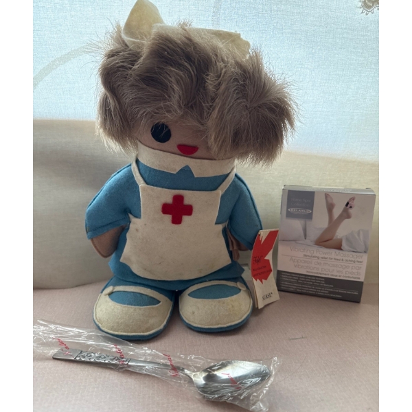 Vintage FUFEL Doll 'Nurse' Handcrafted w/ Genuine Fur In Canada
