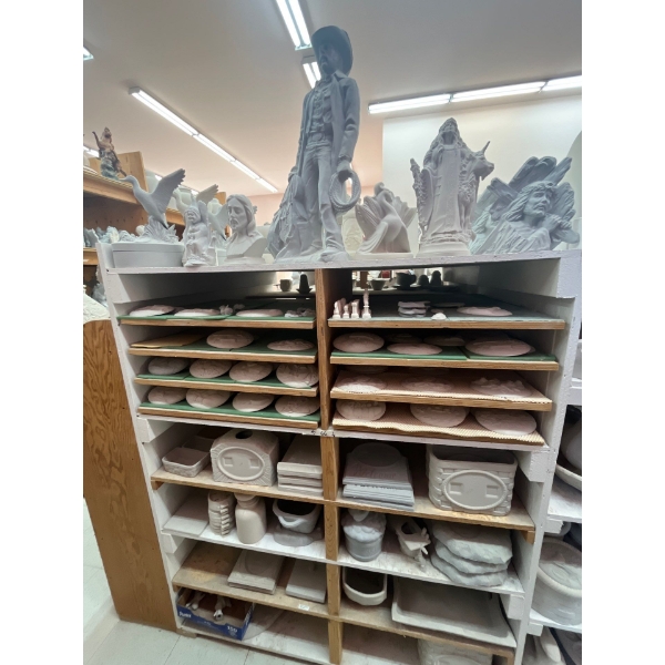 ceramic green ware all contents on shelf Lot 