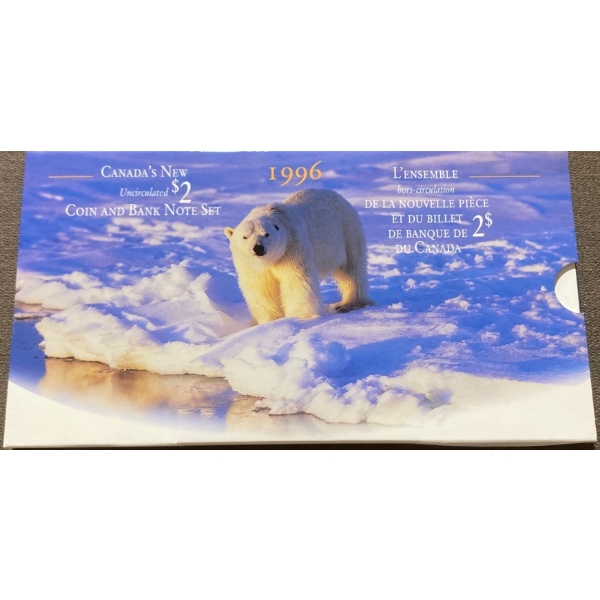 1996 $2 Uncirculated Coin & Bank Note Set
