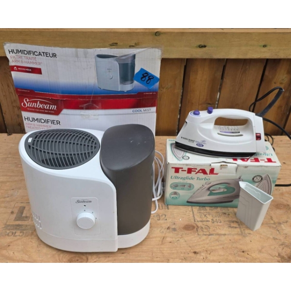 Sunbeam Cool Mist Humidifier and T-Fal Ultraglide Turbo Iron Bundle