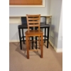 Image 1 : Bar Chair Collection - 2 Mahogany & PU Leather w/ A Single Solid Oak Stool w/ Backrest 31T