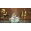 Image 1 : Mini Cut Crystal Tea Set w/ Brass Spinning Jenny & Spice Grinder 2"Tall
