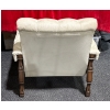 Image 2 : White Fake Leather Chair with Wooden Framing 33Wx33Dx32H seat 15H