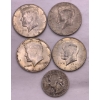 Image 1 : 1964 US Half Dollars 12.6 g Per, 90%; 1966/68 US Half Dollars 11.4g, 40%; 1945 US Quarter 6g 90%